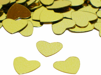 Heart Confetti, Gold Available by the Pound or Packet